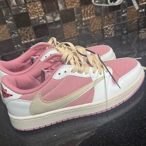 Men's Pink and White Sneakers